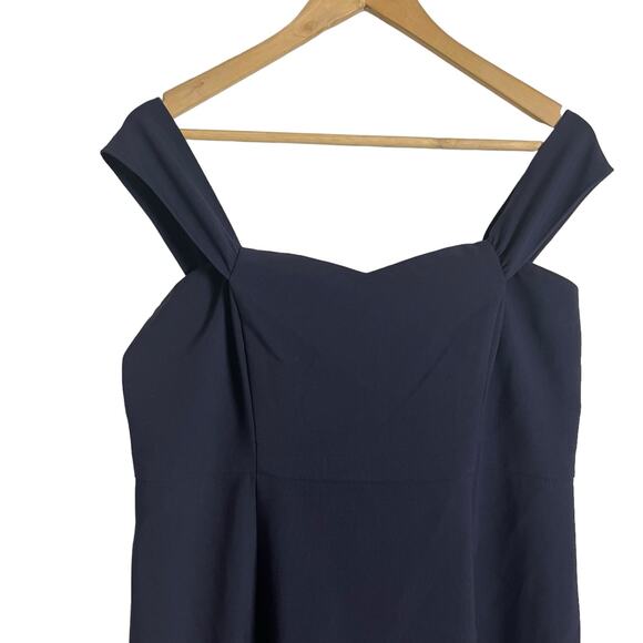 Likely Bartolli Navy Blue Off Shoulder Mermaid Formal Gown Size 14 - Picture 5 of 10